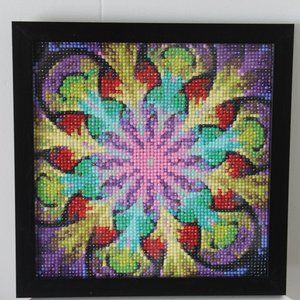Vibrant Color Handcrafted Glass Sea Bead Framed Artwork